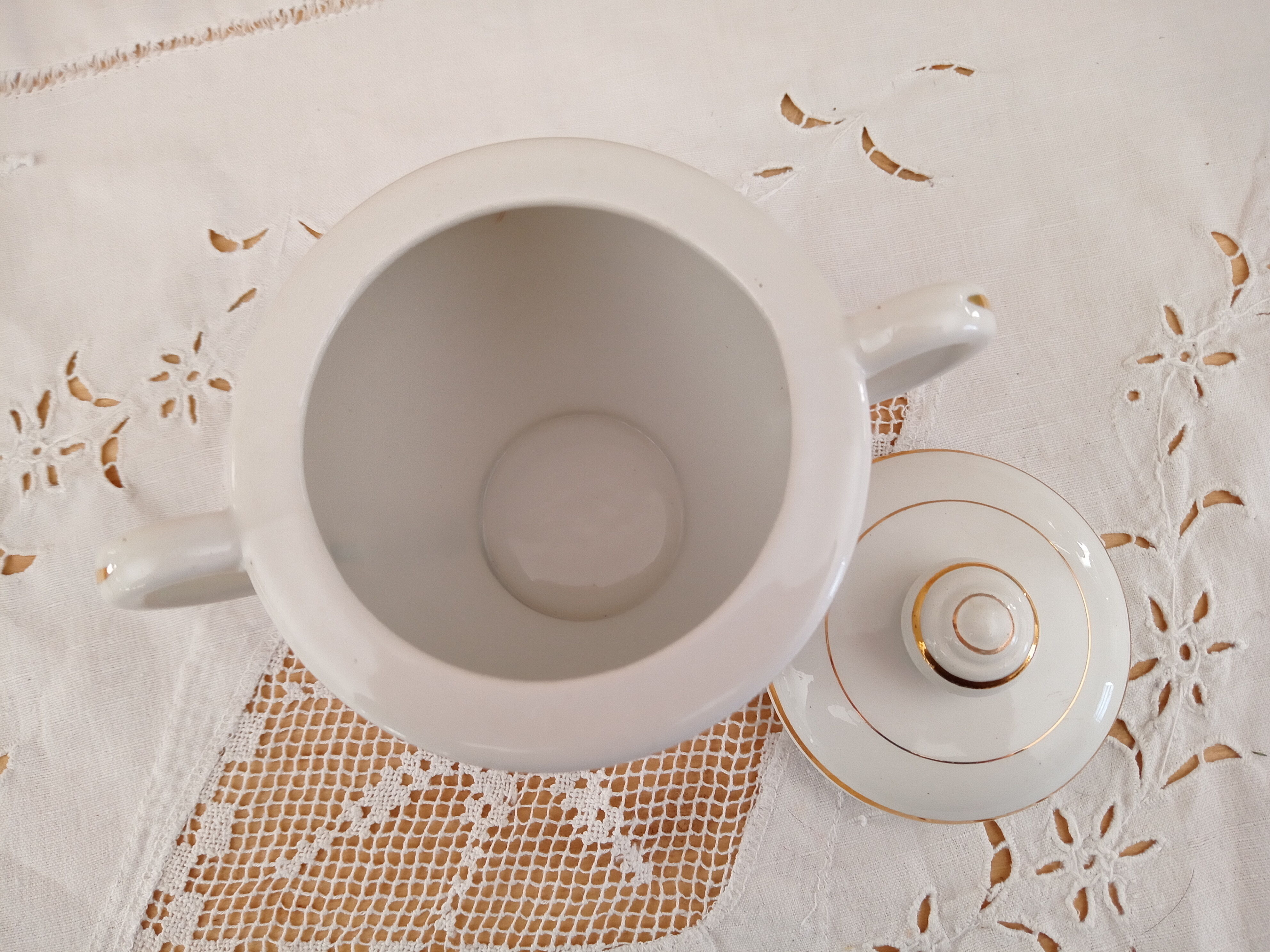 Sugar Lunéville KG France white decoration gold stars