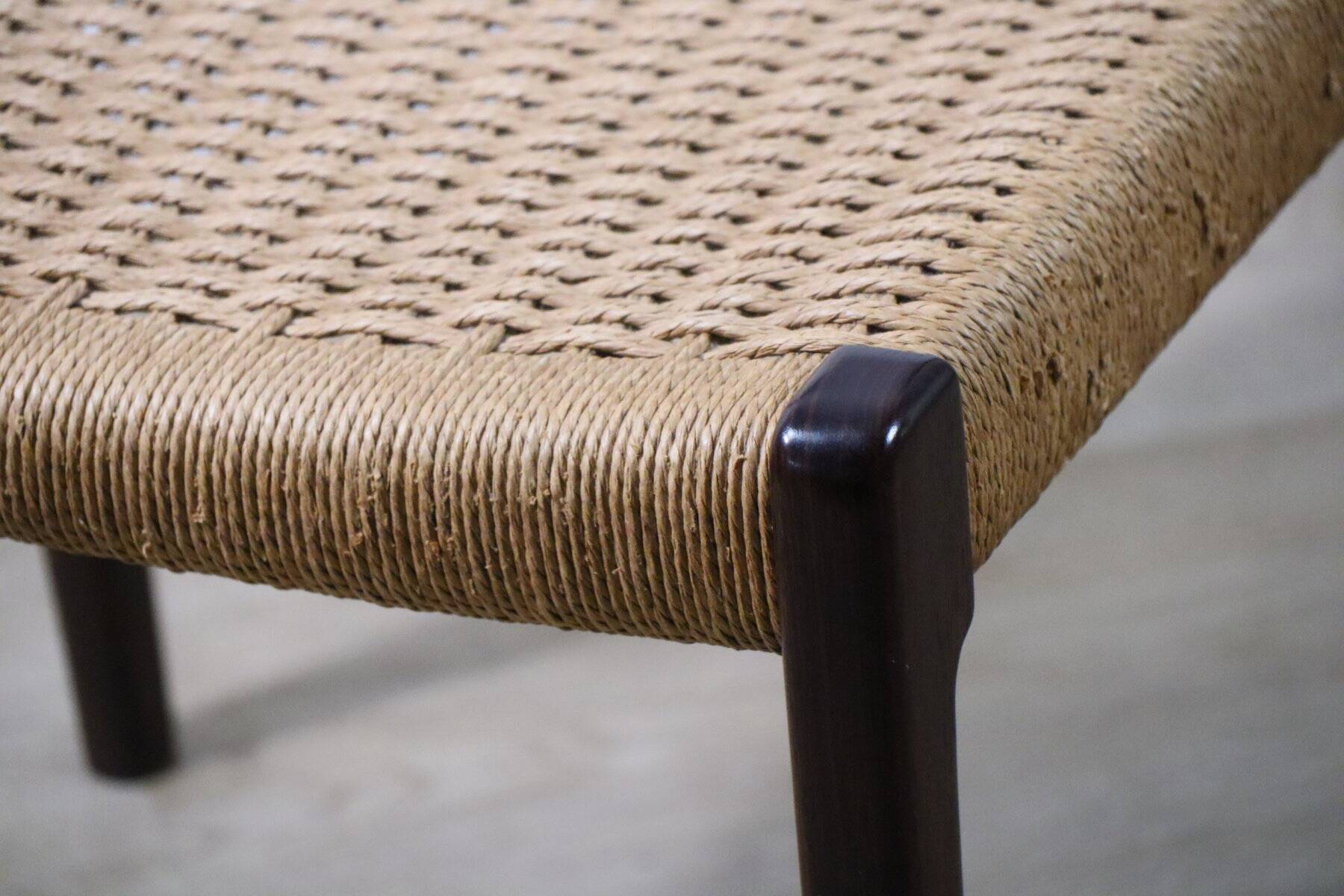 Scandinavian chair model 71 by Niels Otto Moller in teak and rope