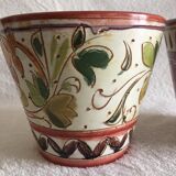 Enamelled terracotta flower pots