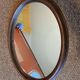 Vintage oval wooden mirror