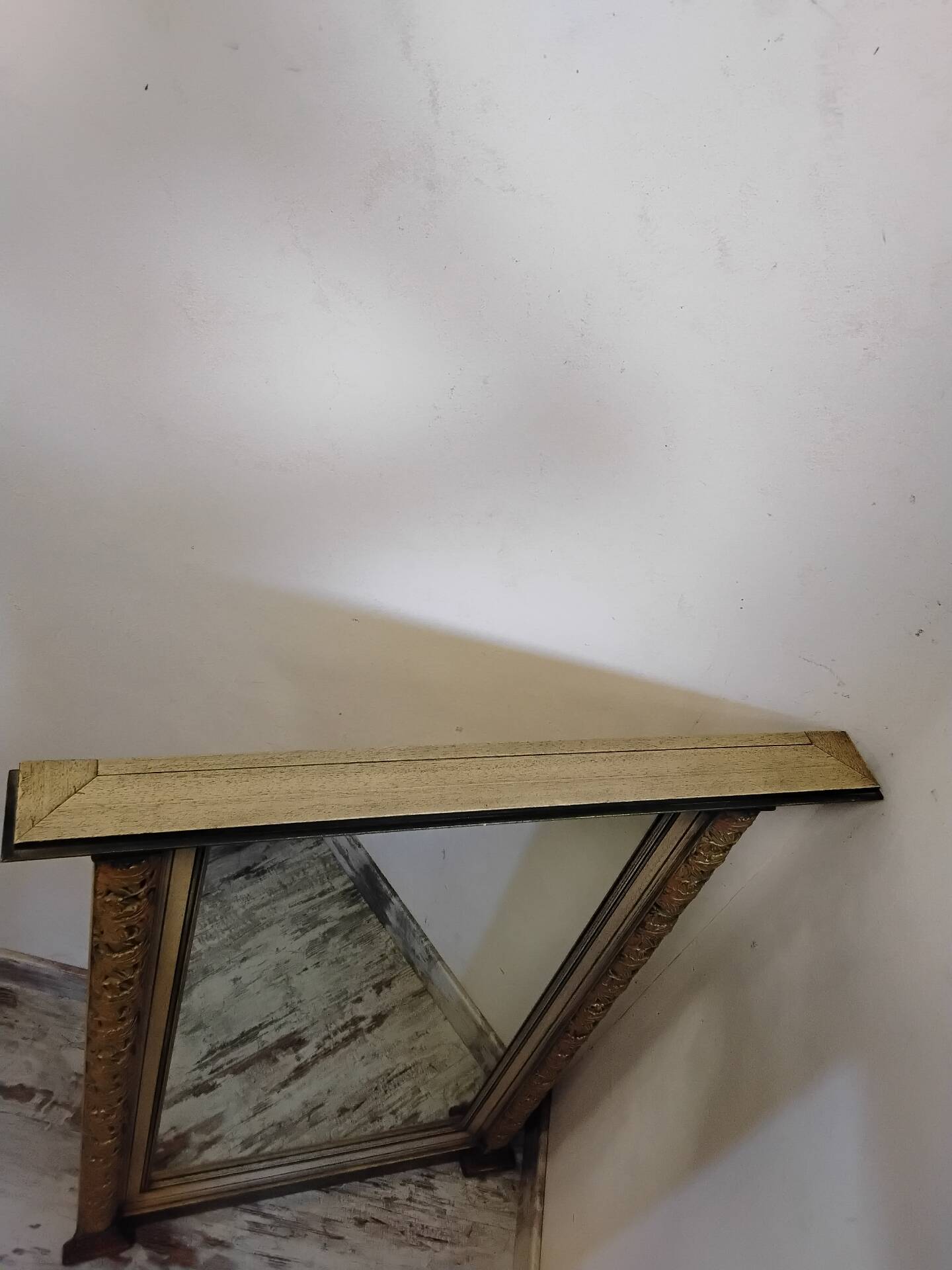 Large antique wooden mirror