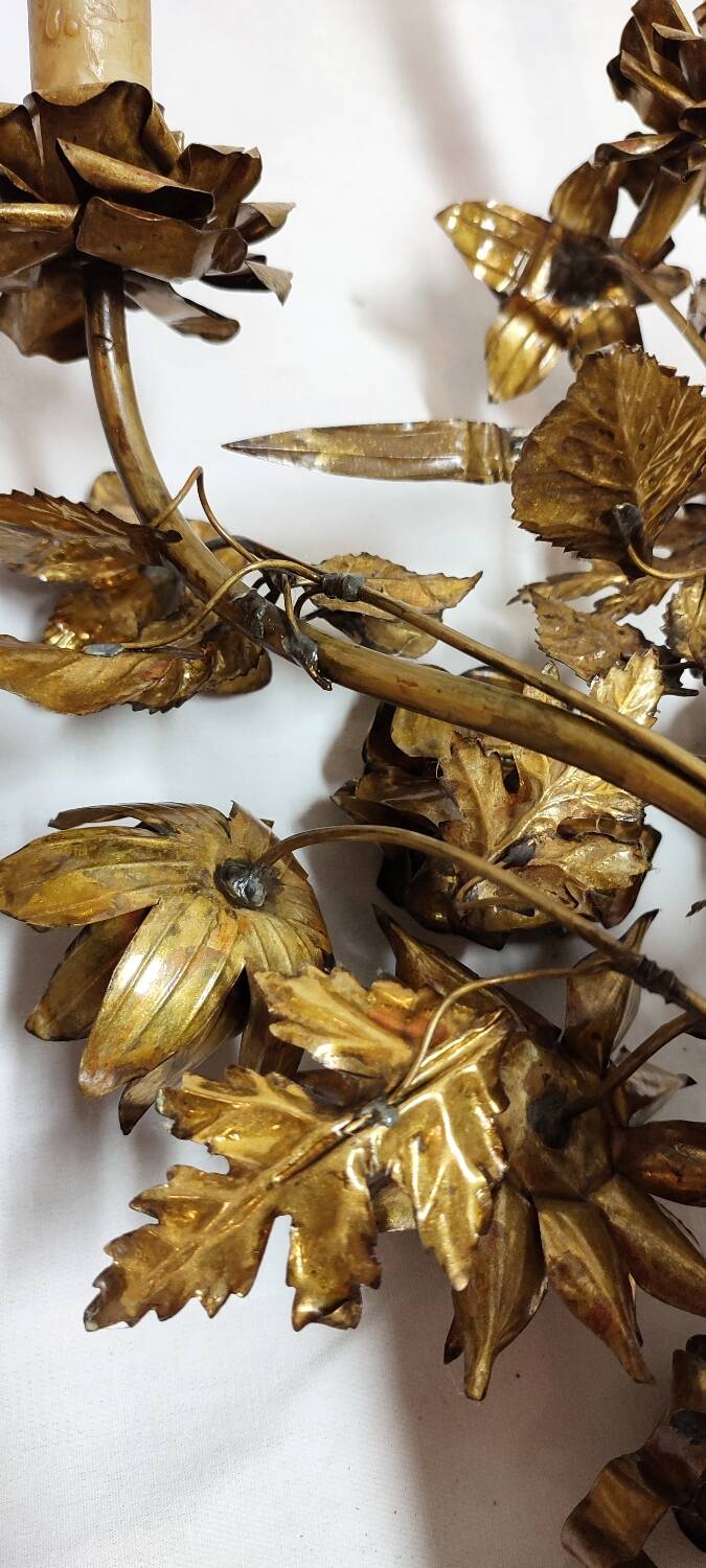 Pair of brass appliques. France, 1960s.