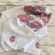 Embroidered square tablecloth - floral design - cotton - 150x150 cm