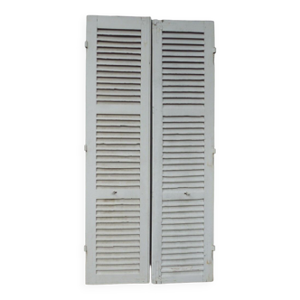 Old wooden shutters louvers 2 leafs