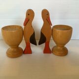 Pair of wooden stork egg cups
