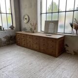 XL oak counter, trade furniture with multi-drawers