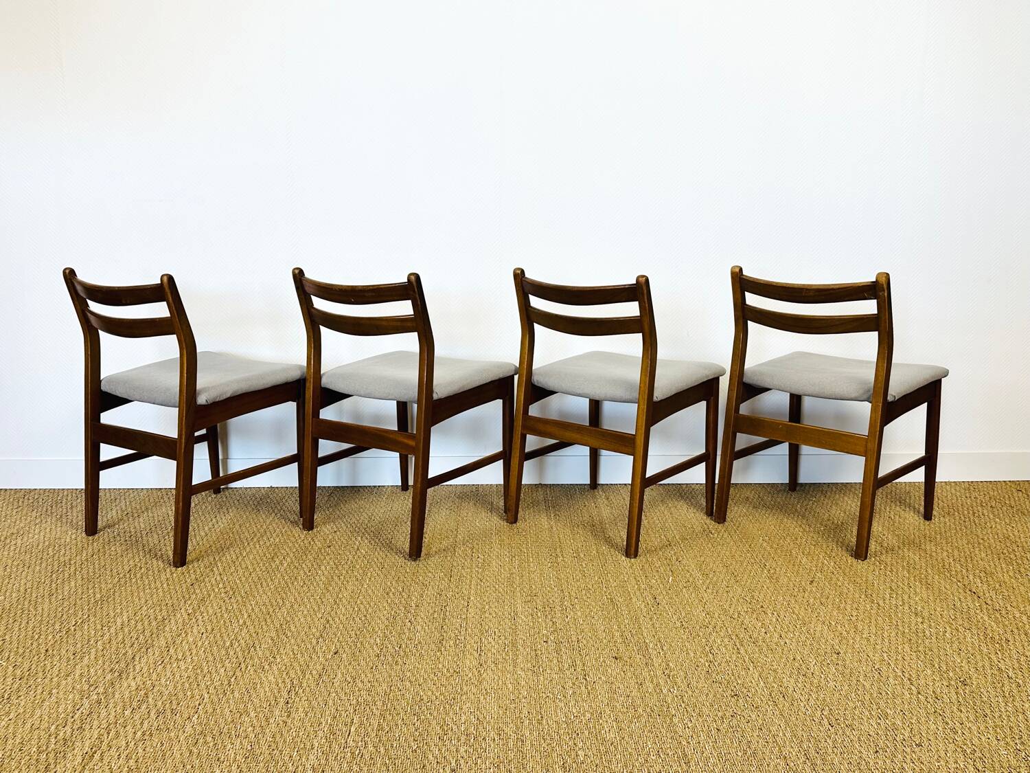 4 Scandinavian teak chairs 1960