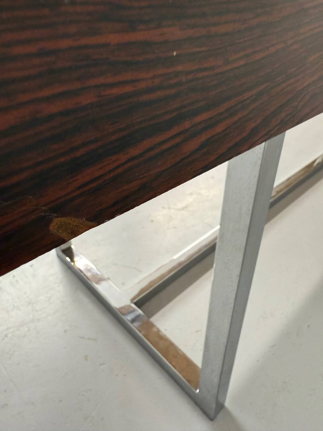 Antique and XXL Italian design coffee table from the 70s, rosewood veneer