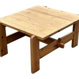 Vintage coffee table pinewood minimalist 1970s design