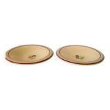 pair of floral hollow dishes Gien 1950