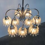 German type glass and metal chandelier 9471 by Richard Essig, 1970s.