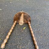 Tripod stool with turned solid wood legs