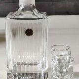 RCR/Royal Crystal Rock Square Whisky/Liqueur Decanter, Italy. Crystal. Diamond-striped/pointed patterns. Capacity 75 cl