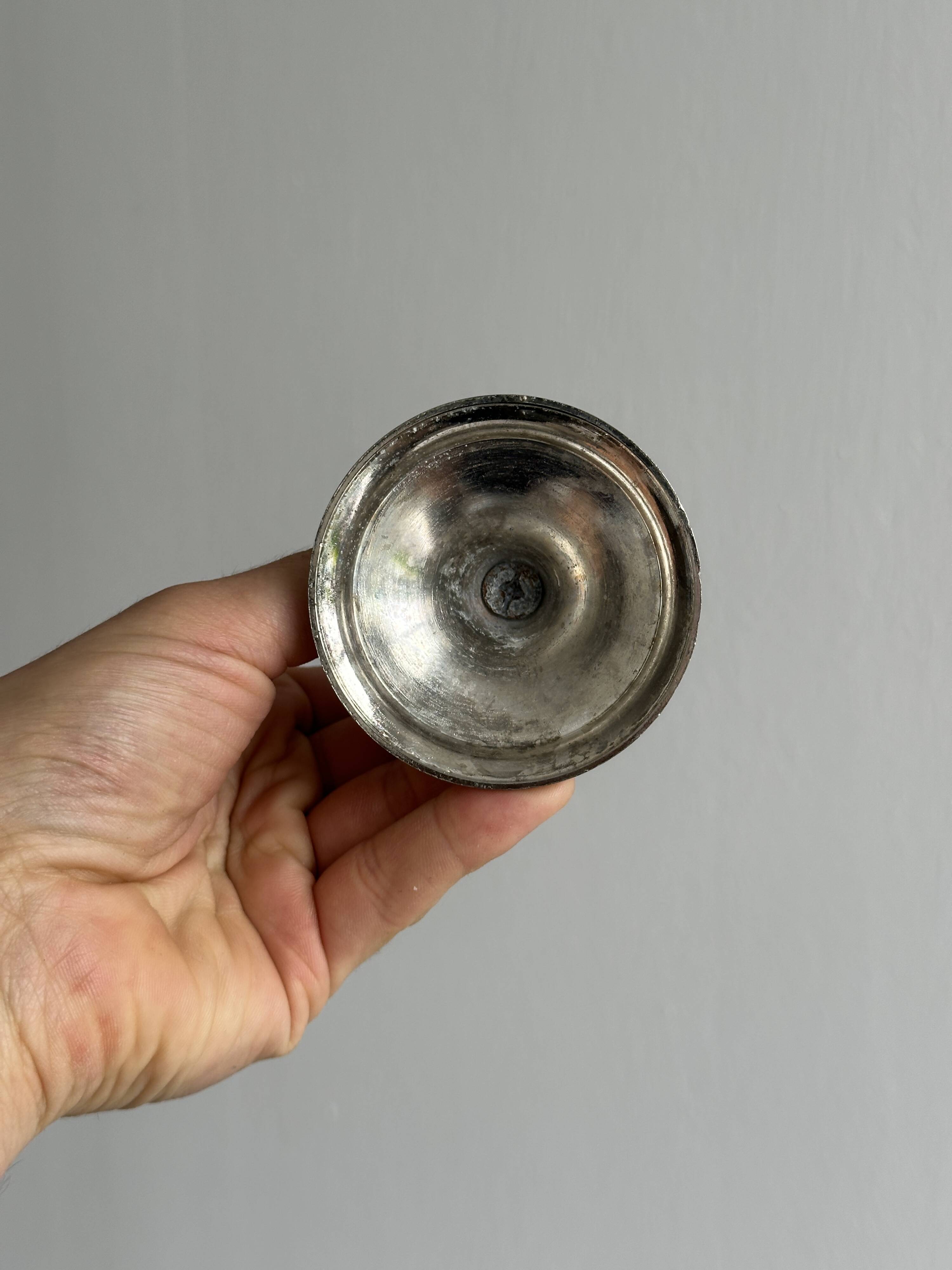 4 vintage metal candle holders