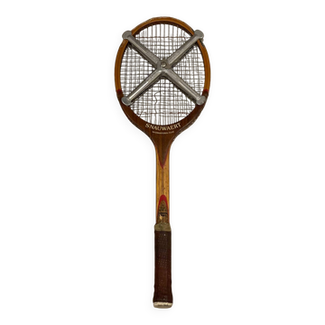 Raquette de tennis vintage en bois Snauwaert – International Club “Gol