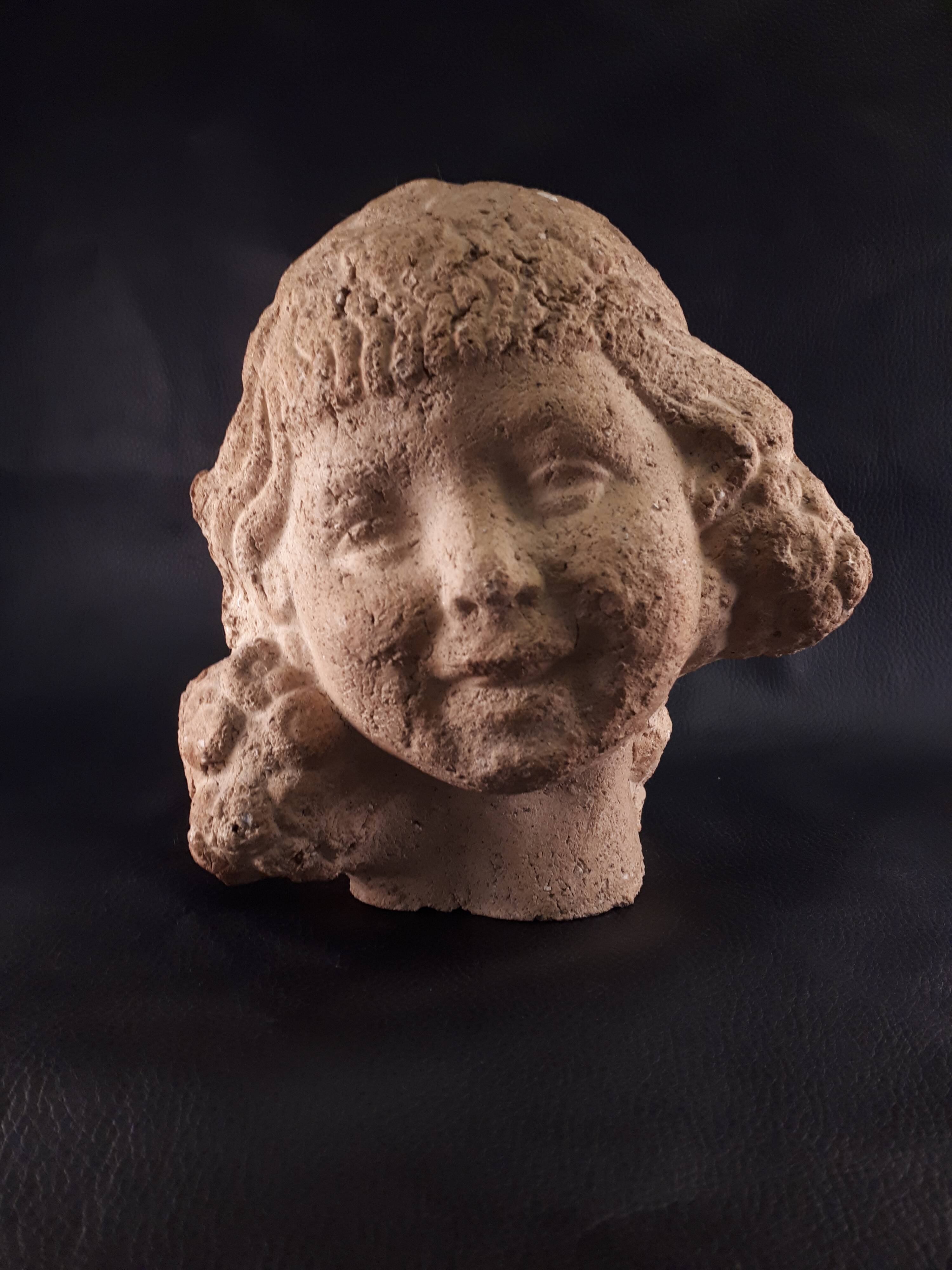 bust statuette sculpture terracotta style art deco 1930 little girl