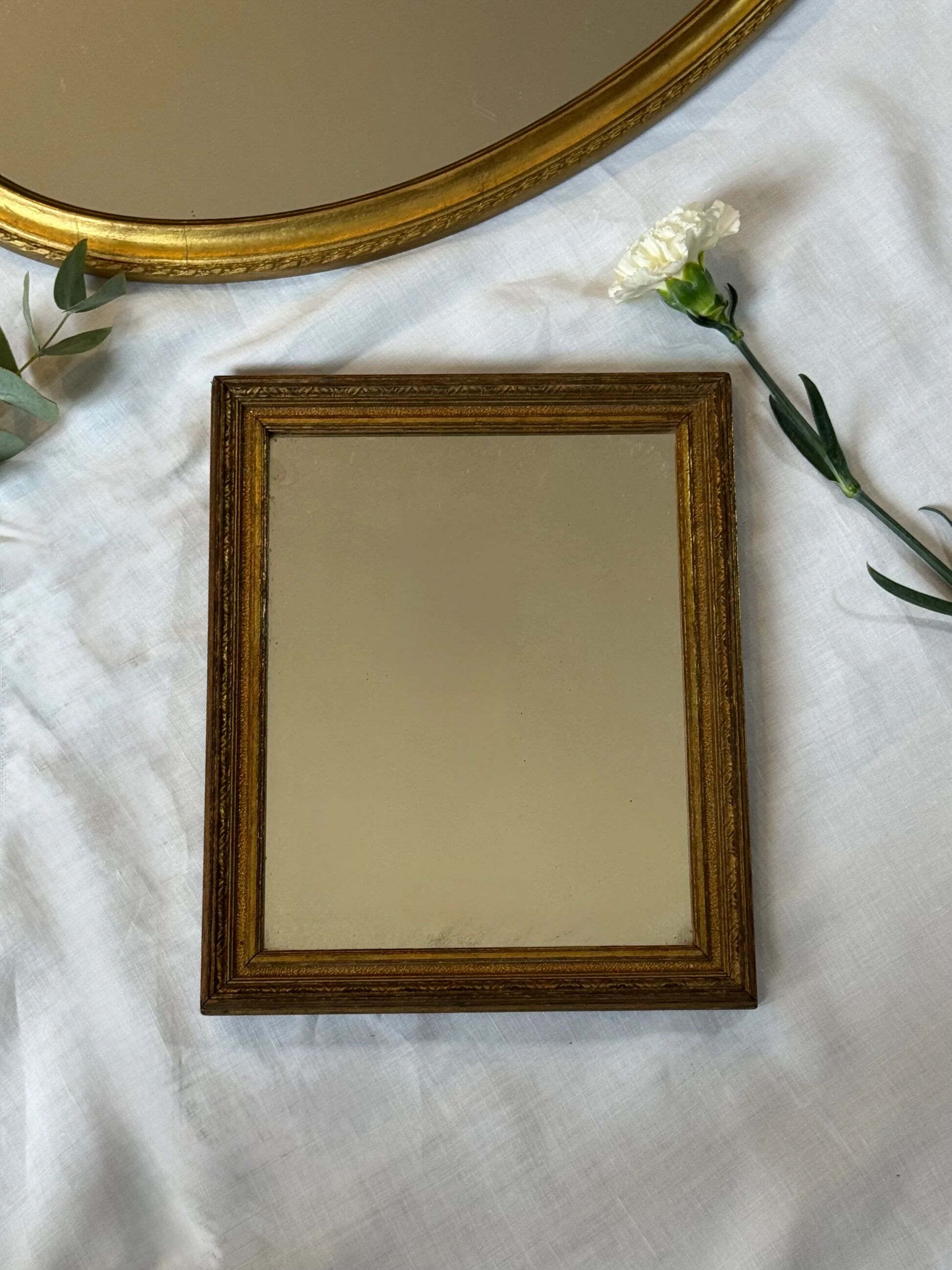 Vintage gold wooden mirror