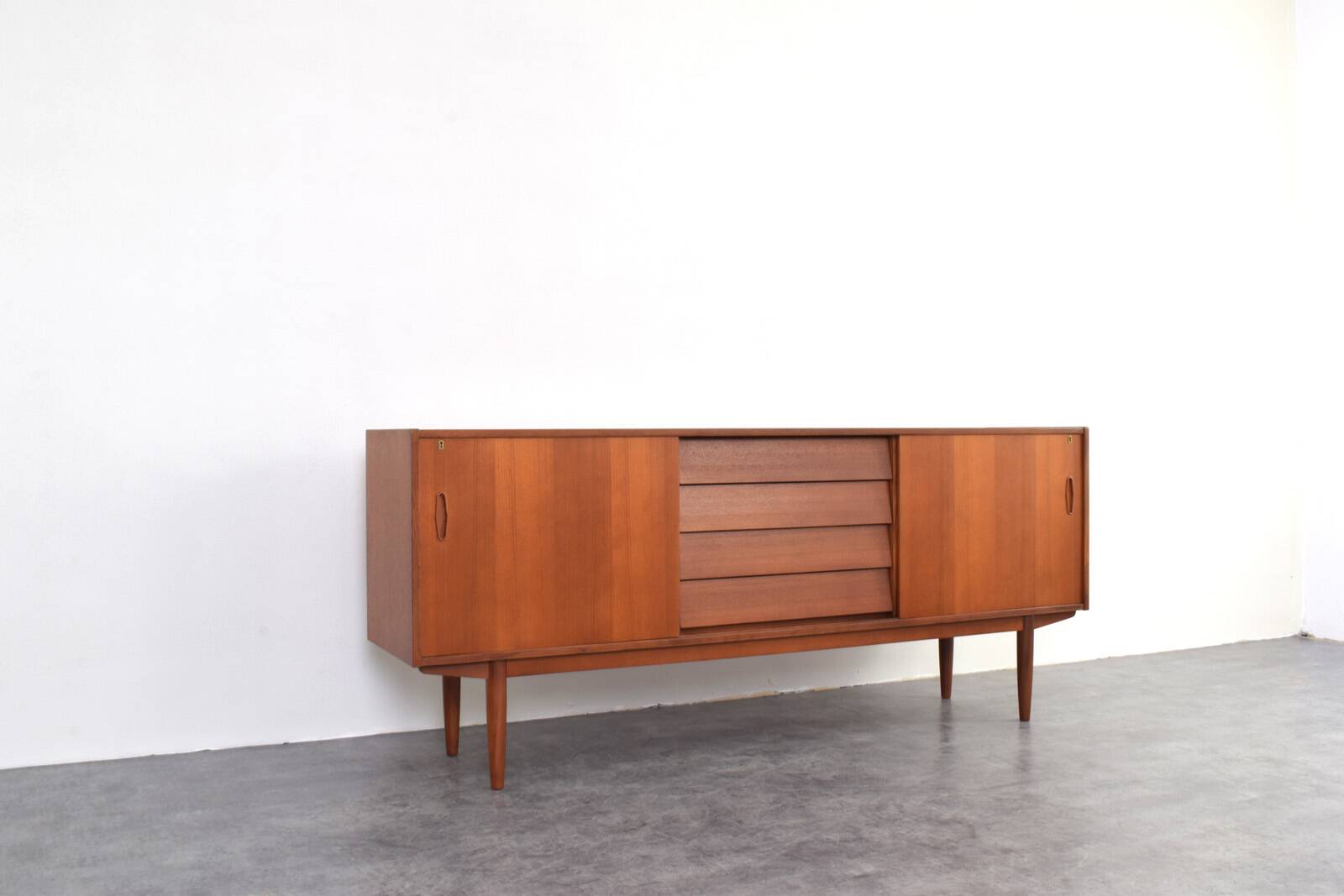 Mid-Century Teak Scandinavian Sideboard by Nils Jonsson for P.S. Heggen, 19