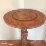 Mid century turned wood side table