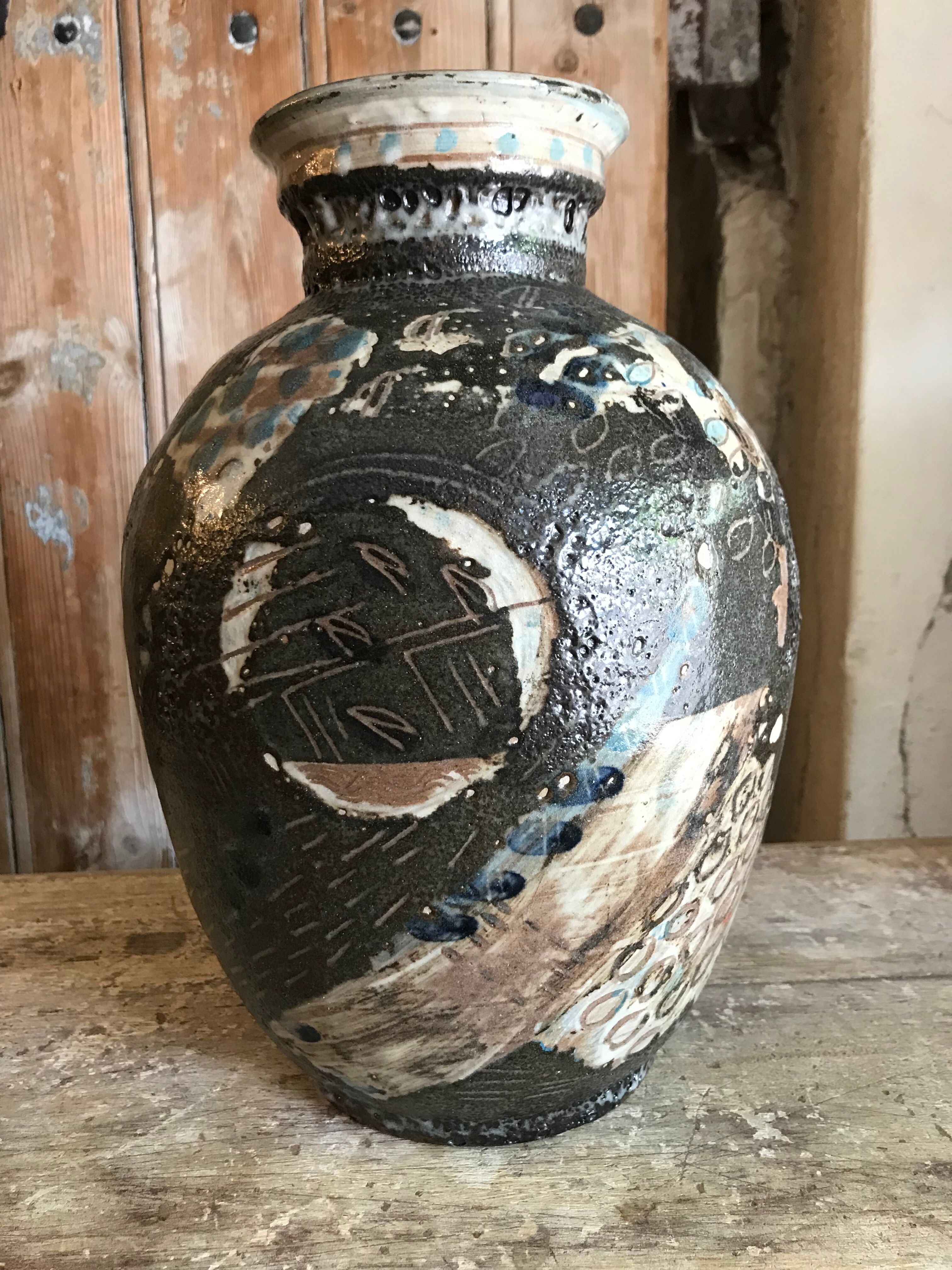 Vase céramique signé