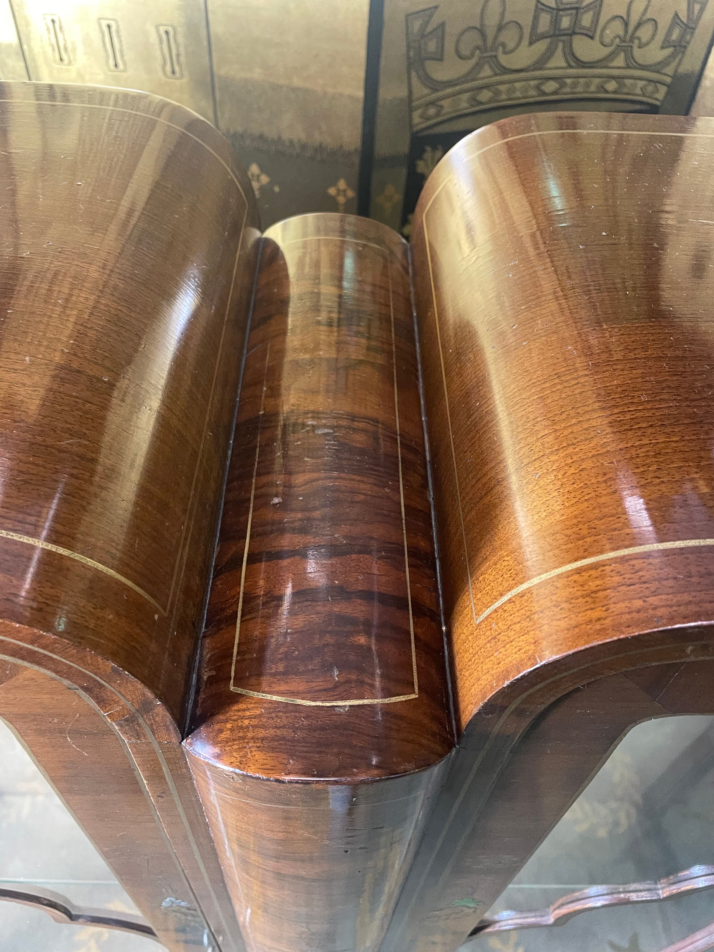 Asian Chinese walnut and lacquered showcase