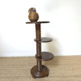 Charles Dudouyt style turned wood side table