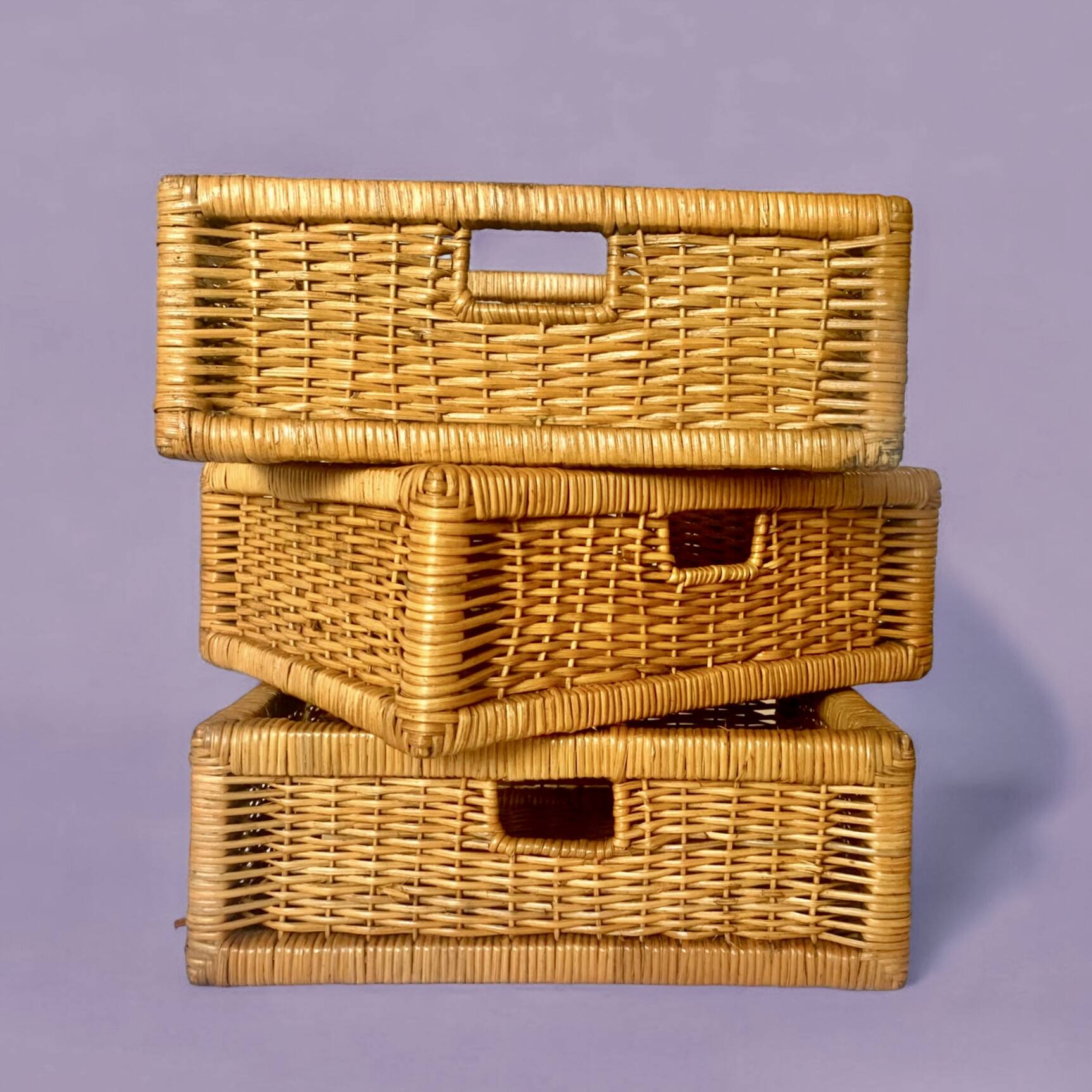 Vintage rattan and bamboo chest of drawers