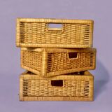 Vintage rattan and bamboo chest of drawers