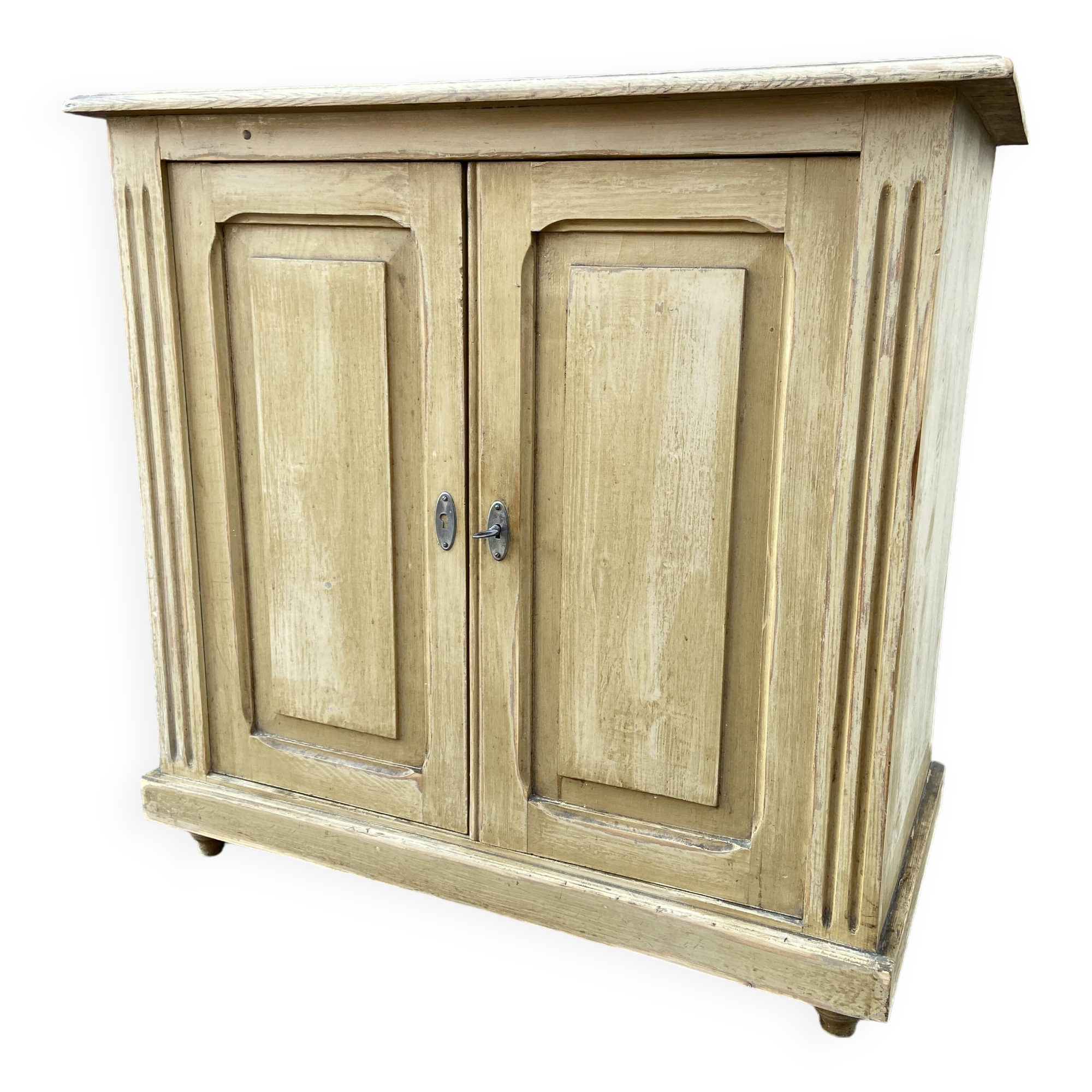 Small rustic alsatian furniture circa 1900 painted fir buffet craft furniture popular art sideboard