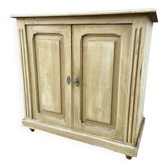 Small rustic alsatian furniture circa 1900 painted fir buffet craft furniture popular art sideboard