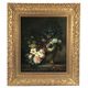 Tom Crowell, United Kingdom XXth, oil on panel "bouquet of flowers on entablature"