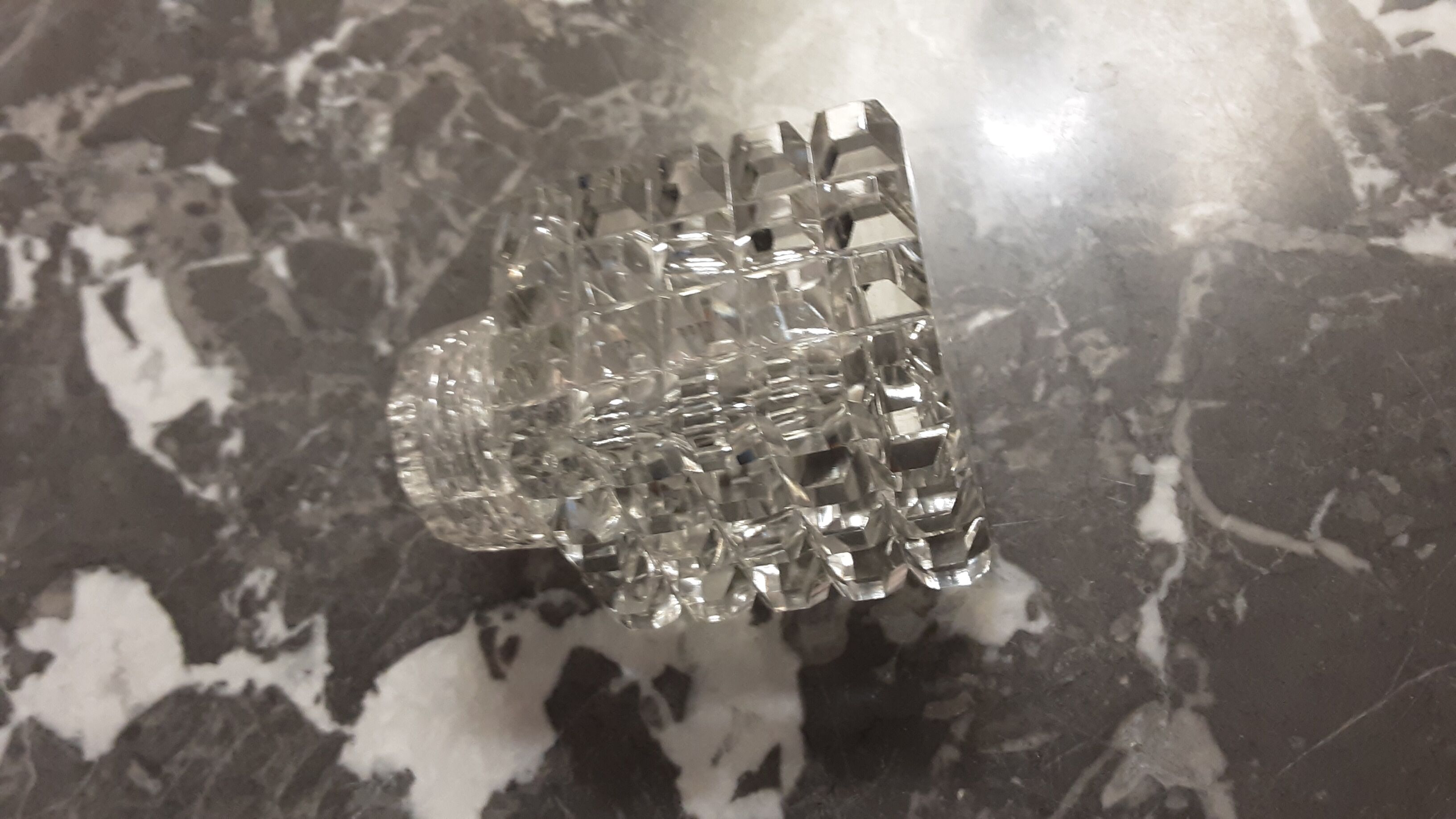 Cut crystal pepper salt shaker - vintage