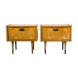 Nightstands mid century wooden lemon 50s