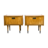 Nightstands mid century wooden lemon 50s