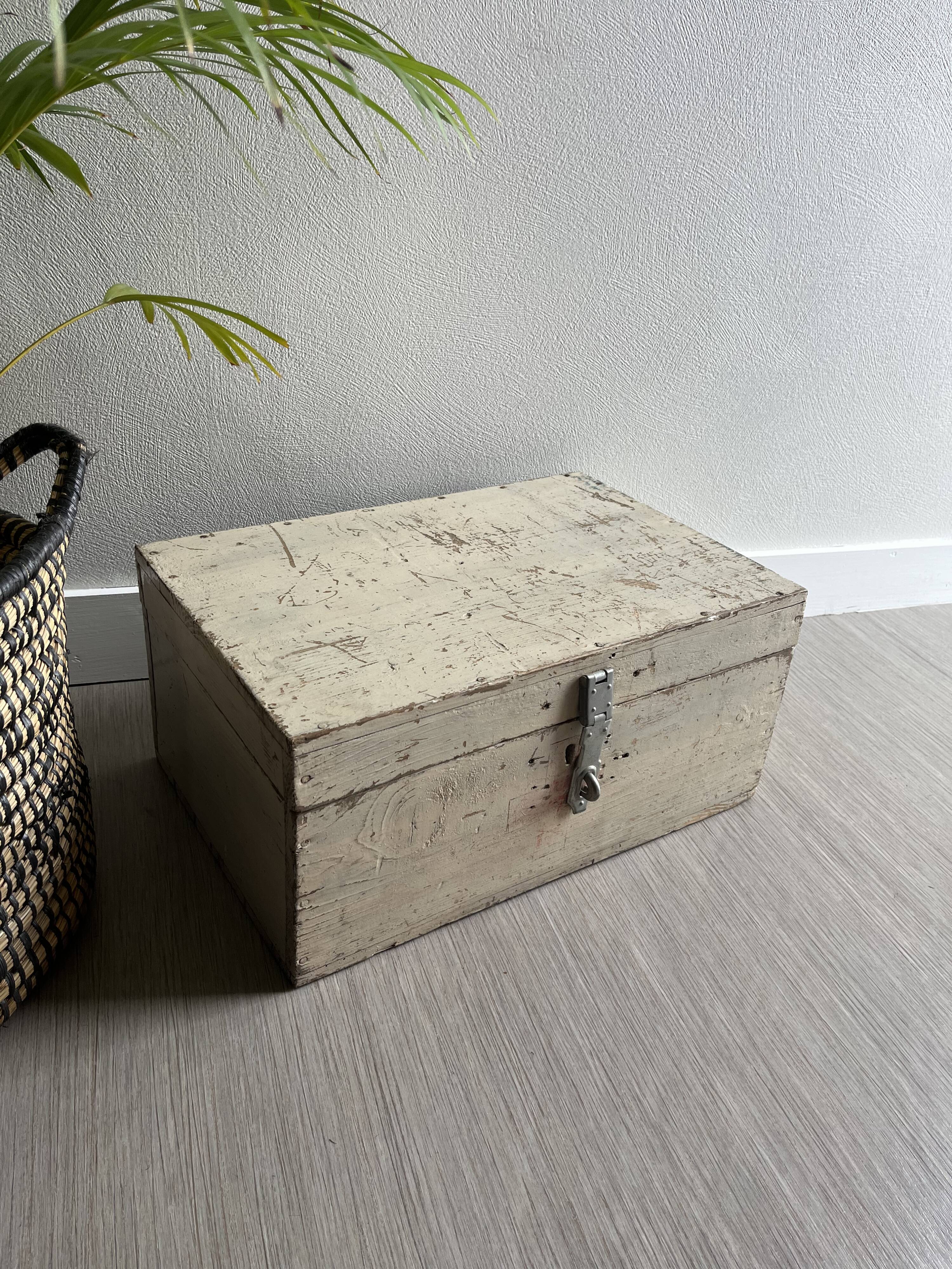 Old patinated wooden chest