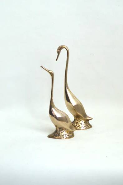 Couple of brass geese