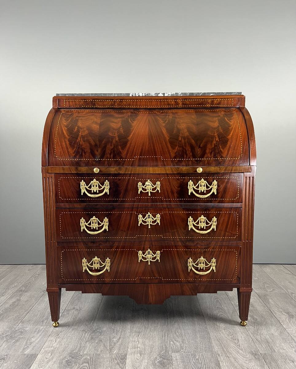 Louis XVI style mahogany writing desk with a flap, 19th century.
