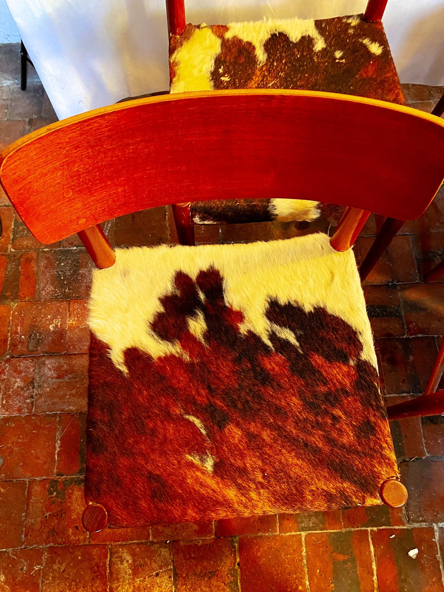 4 vintage Scandinavian cow chairs