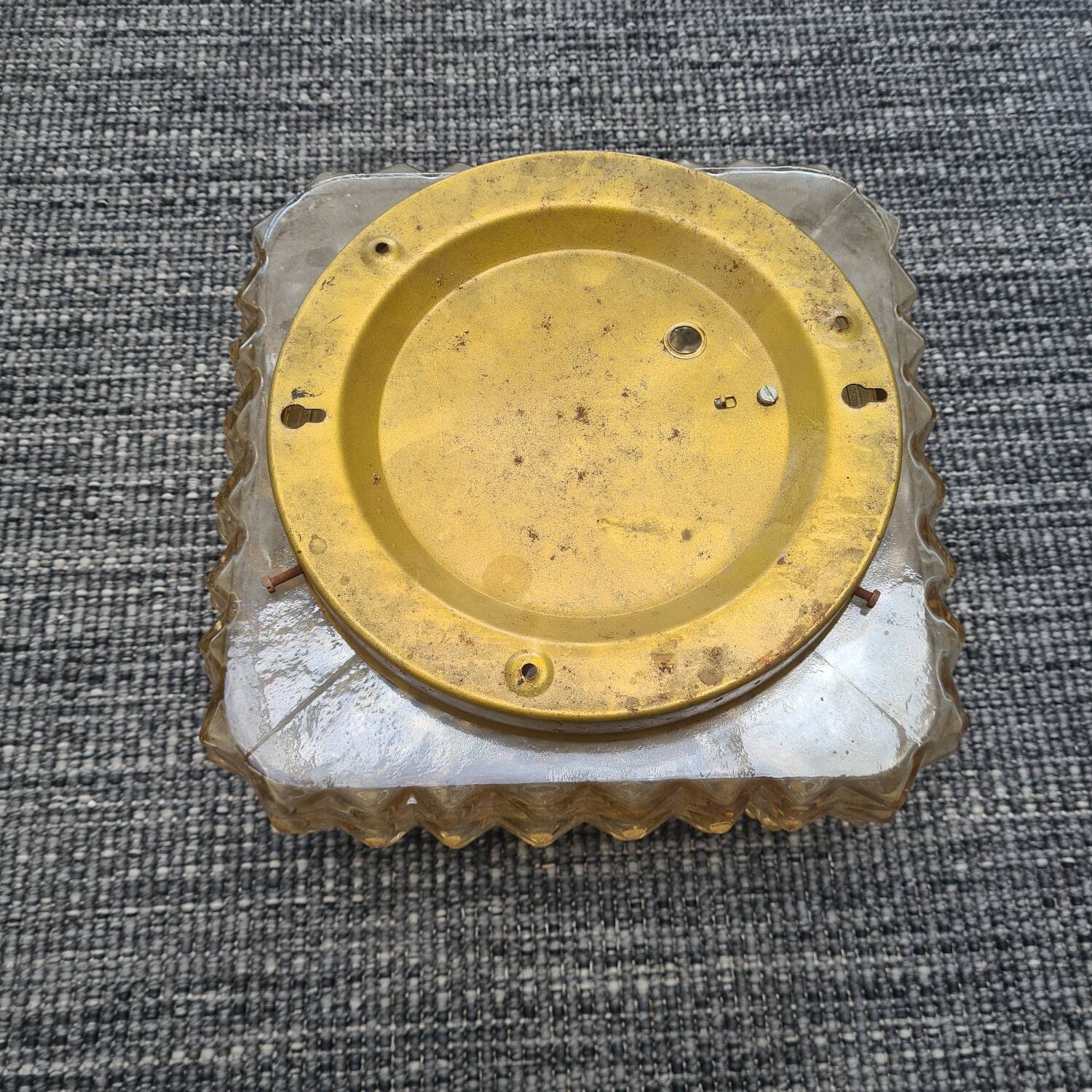 Square glass ceiling light: vintage