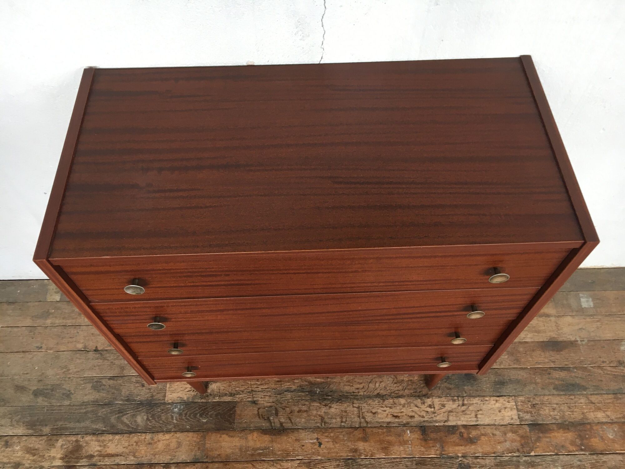 Chest of drawers semainier rag maker vintage wood bubinga 1950