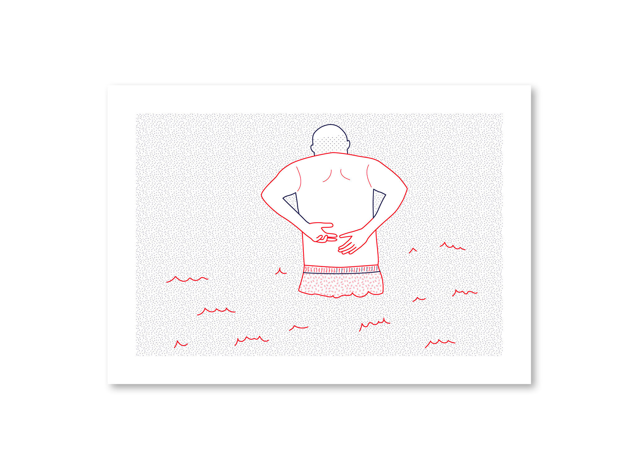 Illustration A4 naiade no. 3/8 brittany bather sea