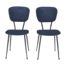 Pair of deep blue velvet chairs