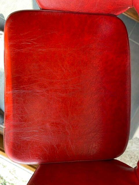 Pair of vintage armchairs in imitation leather from the 60s/70s