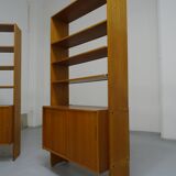 Pair of modernist Scandinavian libraries in teak, Sweden 1960
