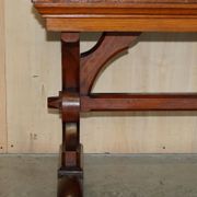 Victorian Gothic library table in antique oak