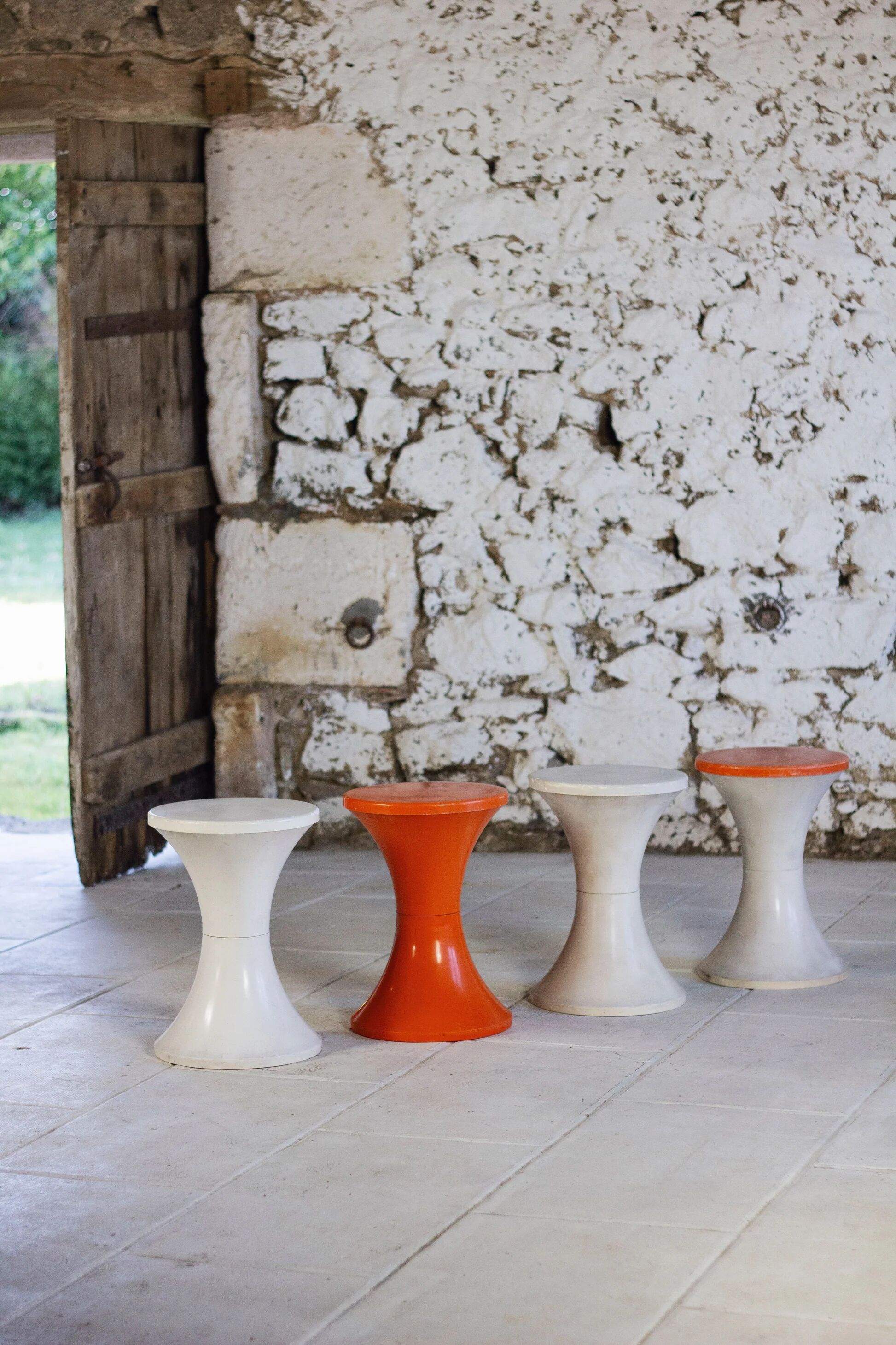 Set of 4 Tam Tam stools by Henri Massonnet for Stamp, 1970