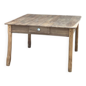 Table de ferme carrée - tiroir