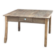 Large square antique farmhouse table in raw solid oak with 1 drawer.
