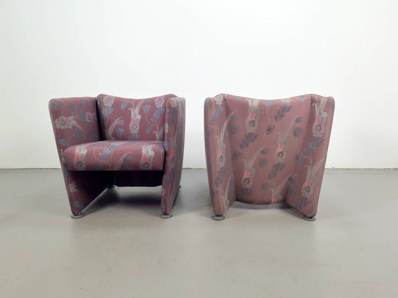 Vintage Postmodern Club Chairs, 1980, Set of 2