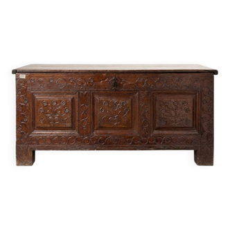 Antique oak wooden chest